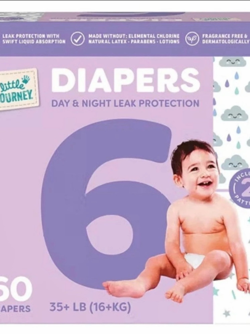 Little Journey Diapers Day & Night Leak Protection Size 6